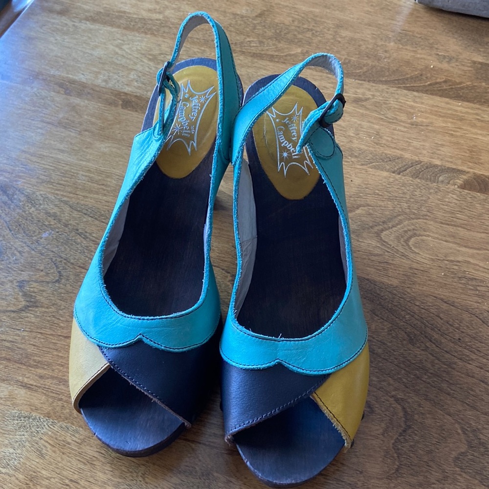 Jeffrey Campbell open toe sling backs